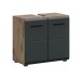 Waschbeckenunterschrank >Ice< in Nox Oak / Schwarz - 60x54x30cm (BxHxT)