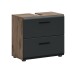 Waschbeckenunterschrank >Ice< in Nox Oak / Schwarz - 60x54x60cm (BxHxT)