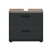Waschbeckenunterschrank >Ice< in Nox Oak / Schwarz - 60x54x60cm (BxHxT)