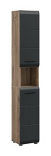 Hochschrank >Ice< in Nox Oak / Schwarz -...