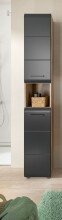 Hochschrank >Ice< in Nox Oak / Schwarz - 30x185x30cm (BxHxT)