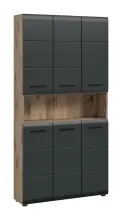 Stauraumschrank >Ice< in Nox Oak / Schwarz -...