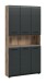 Stauraumschrank >Ice< in Nox Oak / Schwarz - 90x185x30cm (BxHxT)