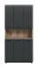 Stauraumschrank >Ice< in Nox Oak / Schwarz - 90x185x30cm (BxHxT)