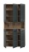 Stauraumschrank >Ice< in Nox Oak / Schwarz - 90x185x30cm (BxHxT)