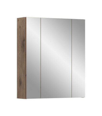 Badezimmerspiegelschrank >Ice< in Nox Oak / Schwarz - 60x70x18cm (BxHxT)