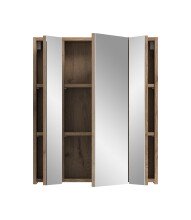Badezimmerspiegelschrank >Ice< in Nox Oak / Schwarz - 60x70x18cm (BxHxT)
