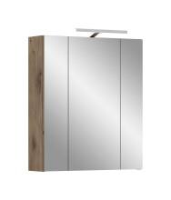 Badezimmerspiegelschrank >Ice< in Nox Oak / Schwarz...