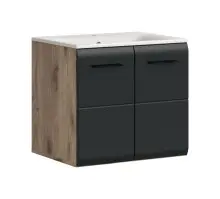 Waschtisch-Set >Ice< in Nox Oak / Schwarz -...