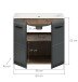 Waschtisch-Set >Ice< in Nox Oak / Schwarz - 60x55x46cm (BxHxT)