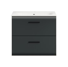 Waschtisch-Set >Ice< in Nox Oak / Schwarz -...