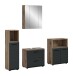 Badezimmer-Set >Ice< in Nox Oak / Schwarz - 180x185x30cm (BxHxT)