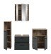Badezimmer-Set >Ice< in Nox Oak / Schwarz - 180x185x30cm (BxHxT)