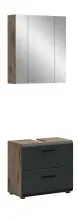 Badezimmer-Set >Ice< in Nox Oak / Schwarz -...