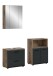 Badezimmer-Set >Ice< in Nox Oak / Schwarz - 135x185x30cm (BxHxT)