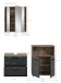 Badezimmer-Set >Ice< in Nox Oak / Schwarz - 135x185x30cm (BxHxT)
