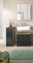 Badezimmer-Set >Ice< in Nox Oak / Schwarz -...