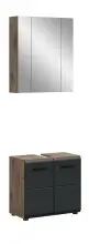 Badezimmer-Set >Ice< in Nox Oak / Schwarz -...