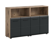 Badezimmer-Set >Ice< in Nox Oak / Schwarz -...