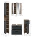 Badezimmer-Set >Ice< in Nox Oak / Schwarz - 150x185x30cm (BxHxT)