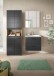Badezimmer-Set >Ice< in Nox Oak / Schwarz - 135x185x46cm (BxHxT)
