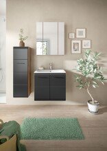 Badezimmer-Set >Ice< in Nox Oak / Schwarz -...