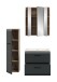 Badezimmer-Set >Ice< in Nox Oak / Schwarz - 105x185x46cm (BxHxT)