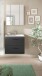 Badezimmer-Set >Ice< in Nox Oak / Schwarz - 60x185x46cm (BxHxT)
