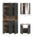 Badezimmer-Set >Ice< in Nox Oak / Schwarz - 165x185x46cm (BxHxT)
