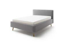 Polsterbett >Mattis mit BK< Liegefläche 140x200 cm, Hellgrau, Stellmaß: 161x105x218cm (BxHxT)