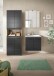 Badezimmer-Set >Ice< in Nox Oak / Schwarz - 135x185x46cm (BxHxT)