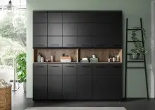 Badezimmer-Set >Ice< in Nox Oak / Schwarz -...