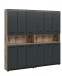 Badezimmer-Set >Ice< in Nox Oak / Schwarz - 180x185x30cm (BxHxT)