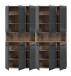 Badezimmer-Set >Ice< in Nox Oak / Schwarz - 180x185x30cm (BxHxT)