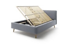 Polsterbett >Mattis mit BK< Liegefläche 140x200 cm, Eisblau, Stellmaß: 161x105x218cm (BxHxT)