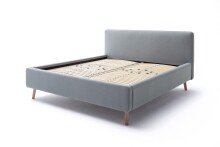 Polsterbett >Mattis mit BK< Liegefläche 180x200 cm, Eisblau, Stellmaß: 201x105x218cm (BxHxT)