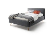 Polsterbett >Mattis mit BK< Liegefläche 140x200 cm, Anthrazit, Stellmaß: 161x105x218cm (BxHxT)
