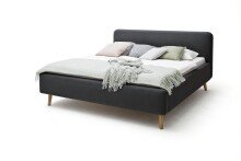 Polsterbett >Mattis mit BK< Liegefläche 180x200 cm, Anthrazit, Stellmaß: 201x105x218cm (BxHxT)