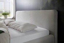 Polsterbett >Mattis mit BK< Liegefläche 160x200 cm, Poso Beige, Stellmaß: 181x105x218cm (BxHxT)