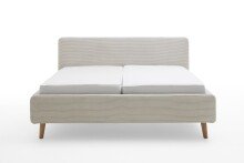 Polsterbett >Mattis mit BK< Liegefläche 180x200 cm, Poso Beige, Stellmaß: 201x105x218cm (BxHxT)