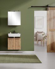 Badmöbel-Set >Nizza< (2-tlg.) in Wotaneiche - 60x35cm (BxT)