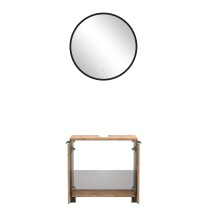 Badmöbel-Set >Nizza< (2-tlg.) in Wotaneiche - 60x35cm (BxT)