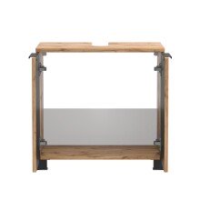 Badmöbel-Set >Nizza< (2-tlg.) in Wotaneiche - 60x35cm (BxT)