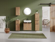 Badmöbel-Set >Nizza< (2-tlg.) in Wotaneiche - 60x35cm (BxT)