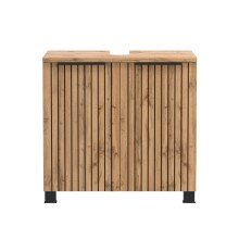 Badmöbel-Set >Nizza< (2-tlg.) in Wotaneiche - 60x35cm (BxT)