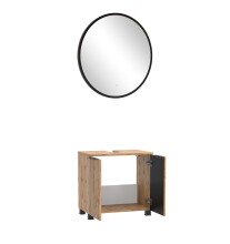 Badmöbel-Set >Nizza< (2-tlg.) in Wotaneiche - 60x35cm (BxT)