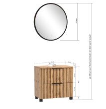 Badmöbel-Set >Nizza< (2-tlg.) in Wotaneiche - 60x35cm (BxT)