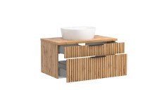 Waschtisch-Set >Nizza< (2-tlg.) in Wotaneiche, schwarz - 80x200x47cm (BxHxT)