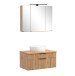 Waschtisch-Set >Nizza< (2-tlg.) in Wotaneiche, schwarz - 80x200x47cm (BxHxT)