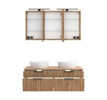 Waschtisch-Set >Nizza< in Wotaneiche, schwarz - 120x200x47cm (BxHxT)